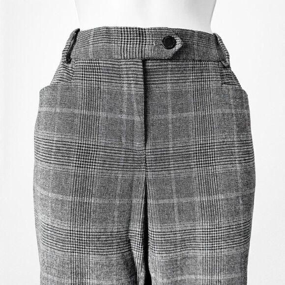 Vintage Y2K Calvin Klein Gray Checkered High Waisted Straight Leg Pants Size 2 - Picture 5 of 6